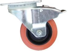 4" Orange Braked Castor