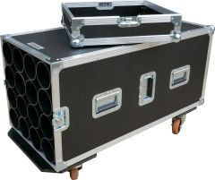 Tubed Mic Stand Flight Case Holds 16 Horizontal Open