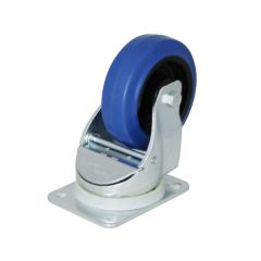 4" Blue Wheeled Swivel Self Centering Castor