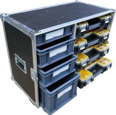 4 x Small Euro Drawers & 4 x Stanley Fatmax Organisers Tool Flight Case