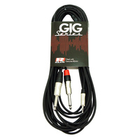 3.5mm Stereo Jack to 2x 1 4" Mono Jack "Y" Lead 1metre