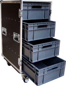 Euro Container - Tech Drawer Flightcase Single Removeable Door