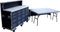 Mobile Bar Flight Case with 16 Euro Drawers