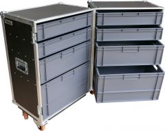 Double 4 Drawer Hinged Motor Sports Tool Flight Case