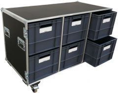 6 Large Drawer Motorsport / Tool Flight Case With Removeable Front - Open