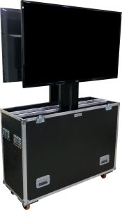 Double 55 Inch Plasma LCD LED Flight Case with Electric Lift - Screens out